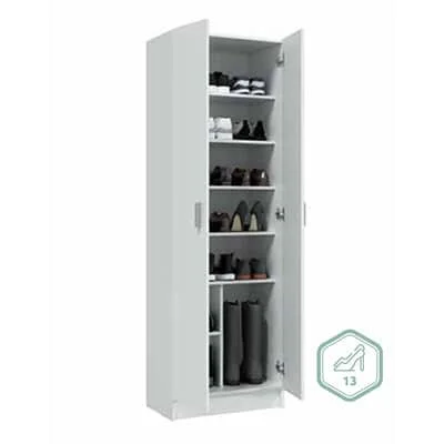 ארון נעליים גדול וגבוה - 180 ס"מ בעל 8 מדפי אחסון מבית המותג הספרדי המוביל FORES